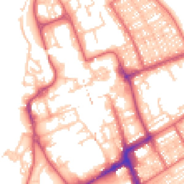 Daytime road noise heatmap for NE33 1DA
