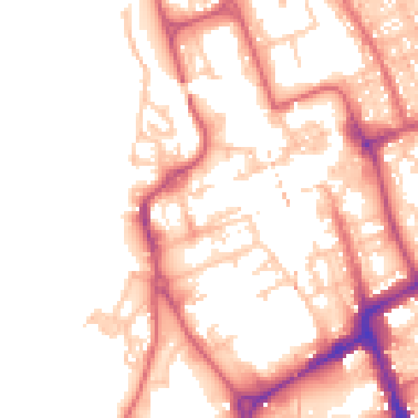 Daytime road noise heatmap for NE33 1DP