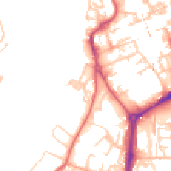 Daytime road noise heatmap for NE33 1EQ