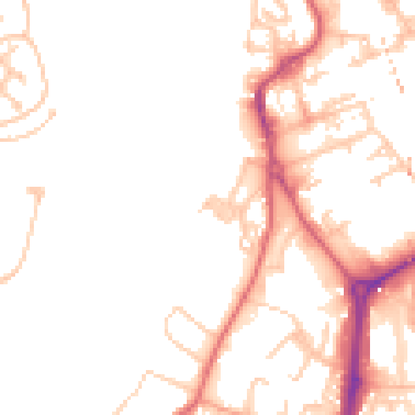 Daytime road noise heatmap for NE33 1EX