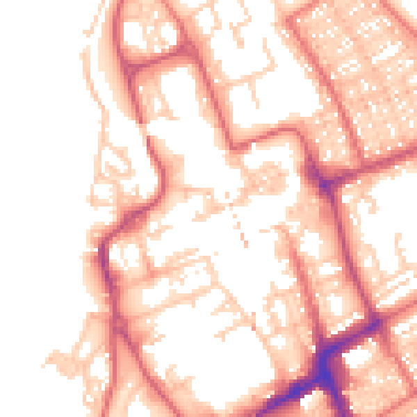 Daytime road noise heatmap for NE33 1HL
