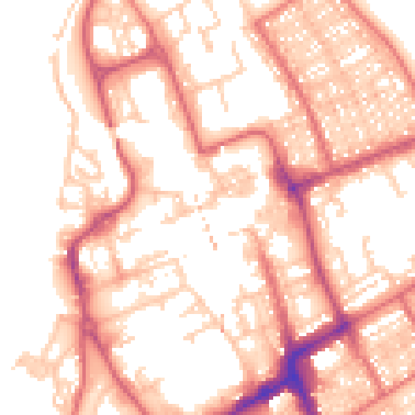 Daytime road noise heatmap for NE33 1HR