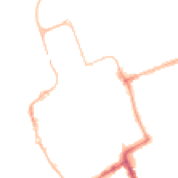 Night-time road noise heatmap for NE33 1HR