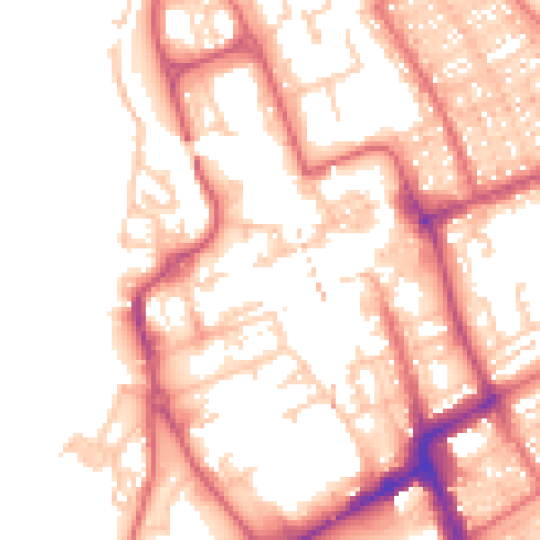 Daytime road noise heatmap for NE33 1HZ
