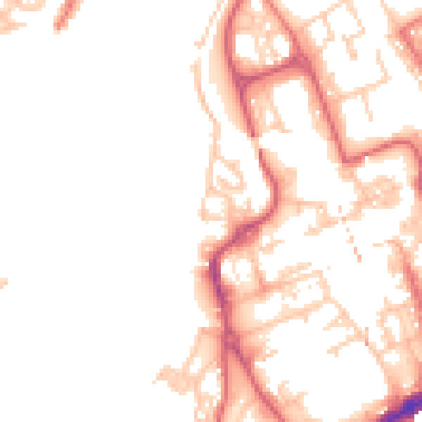 Daytime road noise heatmap for NE33 1JL