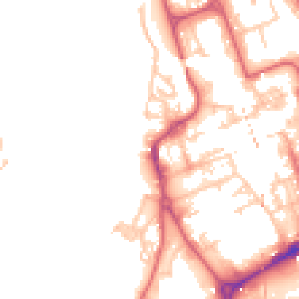 Daytime road noise heatmap for NE33 1JR