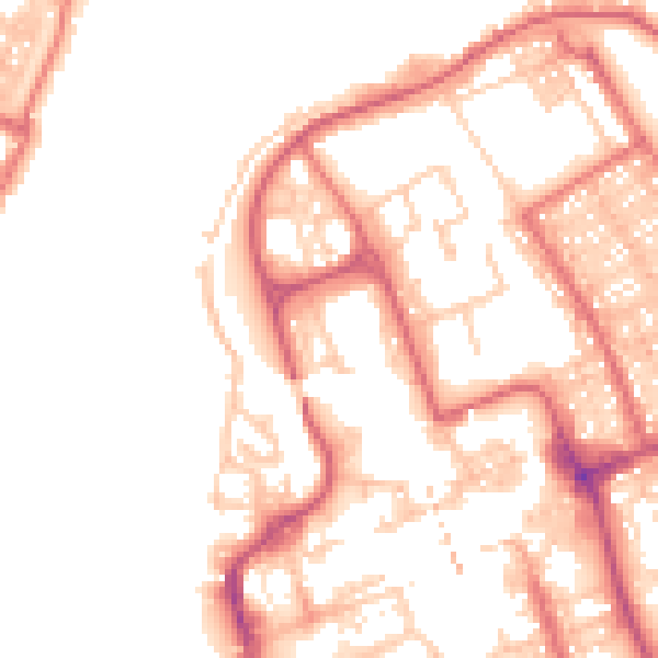 Daytime road noise heatmap for NE33 1LL