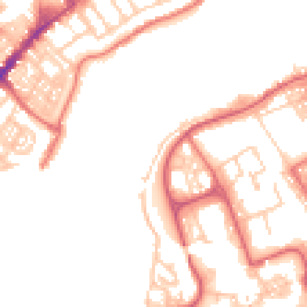 Daytime road noise heatmap for NE33 1LQ