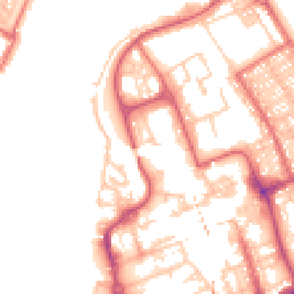 Daytime road noise heatmap for NE33 1LU
