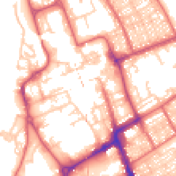 Daytime road noise heatmap for NE33 1NB