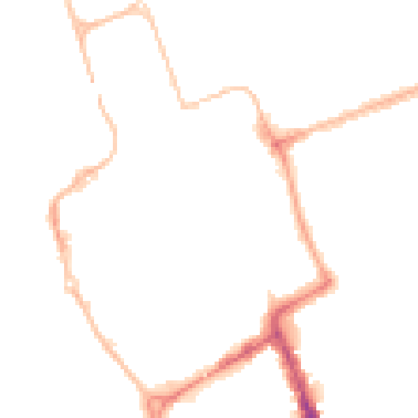 Night-time road noise heatmap for NE33 1NB