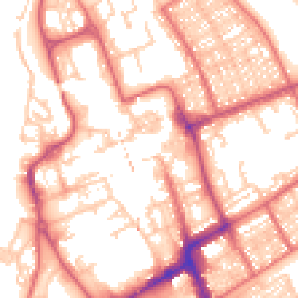 Daytime road noise heatmap for NE33 1NF