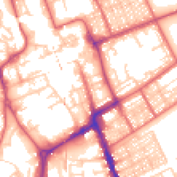 Daytime road noise heatmap for NE33 1NT