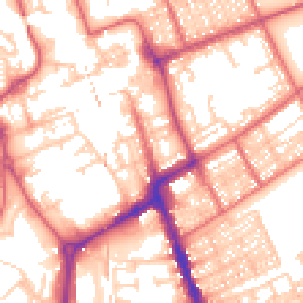 Daytime road noise heatmap for NE33 1NU