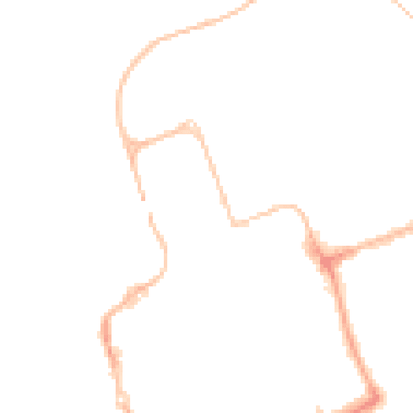 Night-time road noise heatmap for NE33 1TT