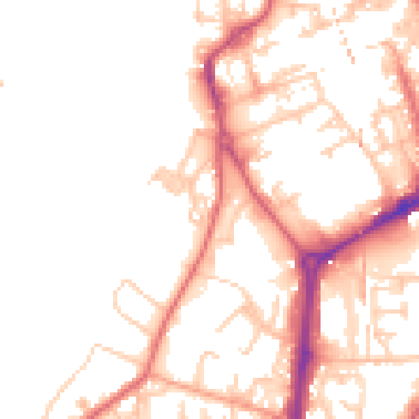 Daytime road noise heatmap for NE33 1UE