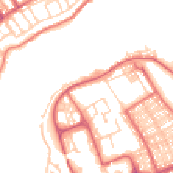 Daytime road noise heatmap for NE33 2AB