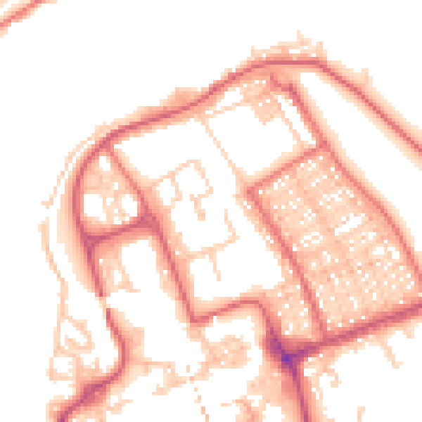 Daytime road noise heatmap for NE33 2BT