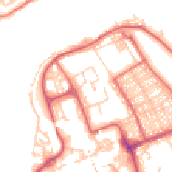 Daytime road noise heatmap for NE33 2BY