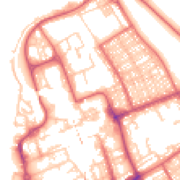 Daytime road noise heatmap for NE33 2DT