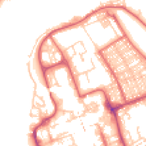 Daytime road noise heatmap for NE33 2EB