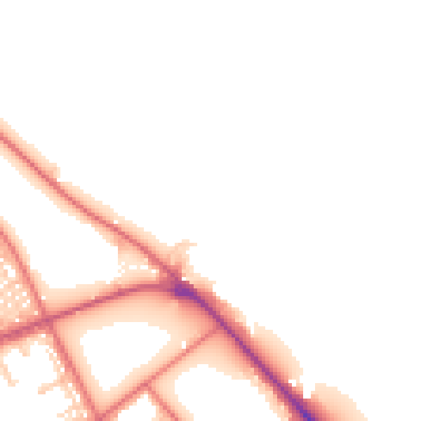 Daytime road noise heatmap for NE33 2JZ