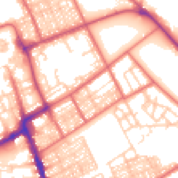 Daytime road noise heatmap for NE33 2RX