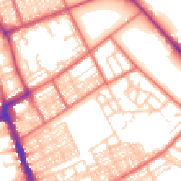 Daytime road noise heatmap for NE33 2TQ