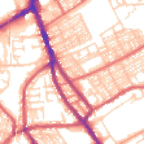 Daytime road noise heatmap for NE33 3AH