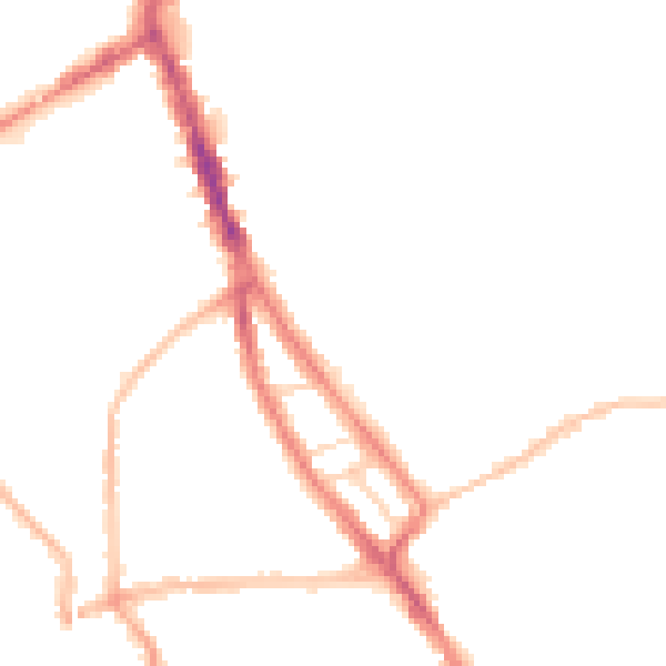 Night-time road noise heatmap for NE33 3AH