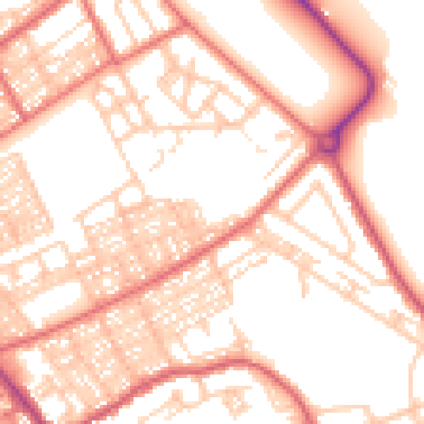 Daytime road noise heatmap for NE33 3BW
