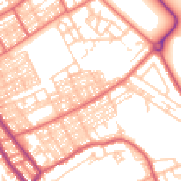 Daytime road noise heatmap for NE33 3BZ