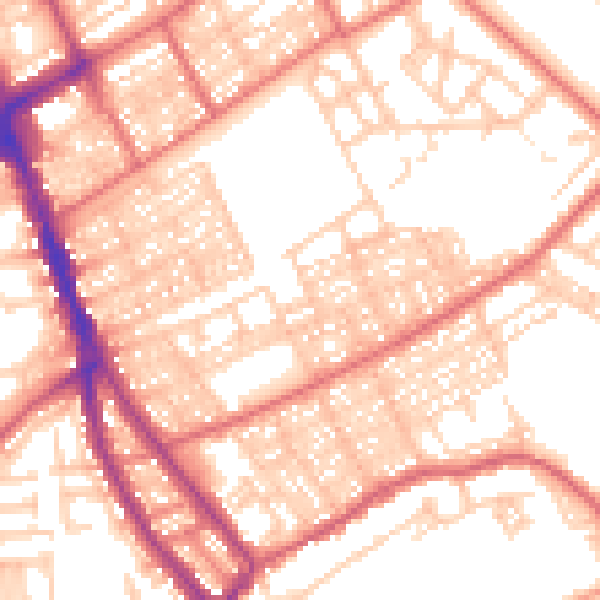 Daytime road noise heatmap for NE33 3DN