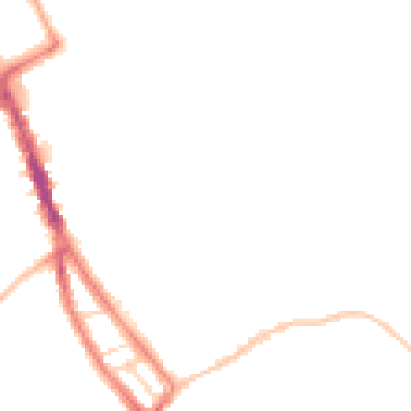 Night-time road noise heatmap for NE33 3DN