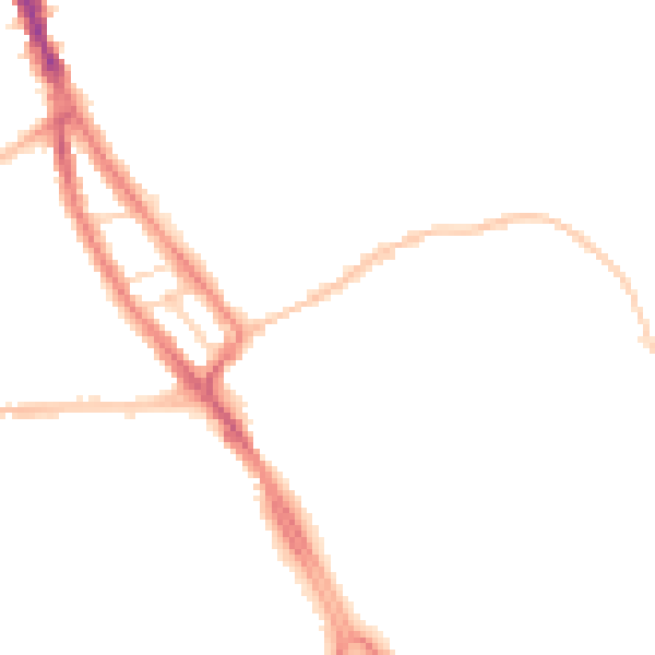 Night-time road noise heatmap for NE33 3EB