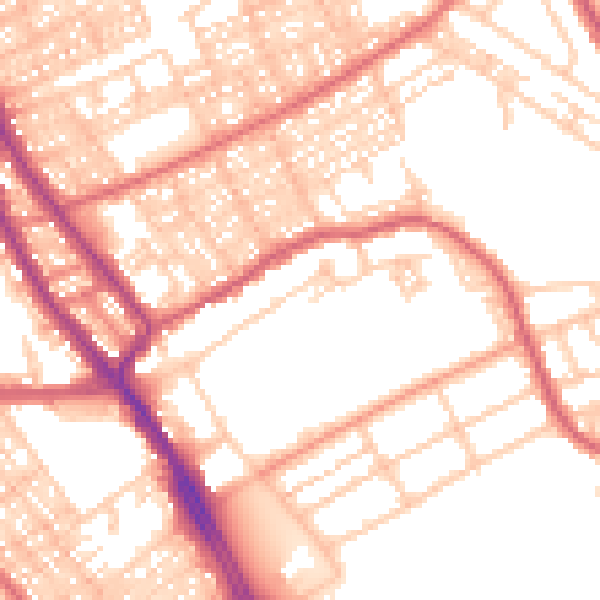 Daytime road noise heatmap for NE33 3EE