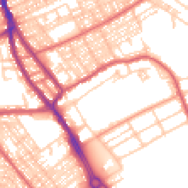 Daytime road noise heatmap for NE33 3EQ