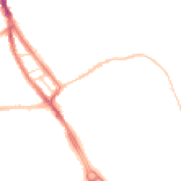 Night-time road noise heatmap for NE33 3EQ
