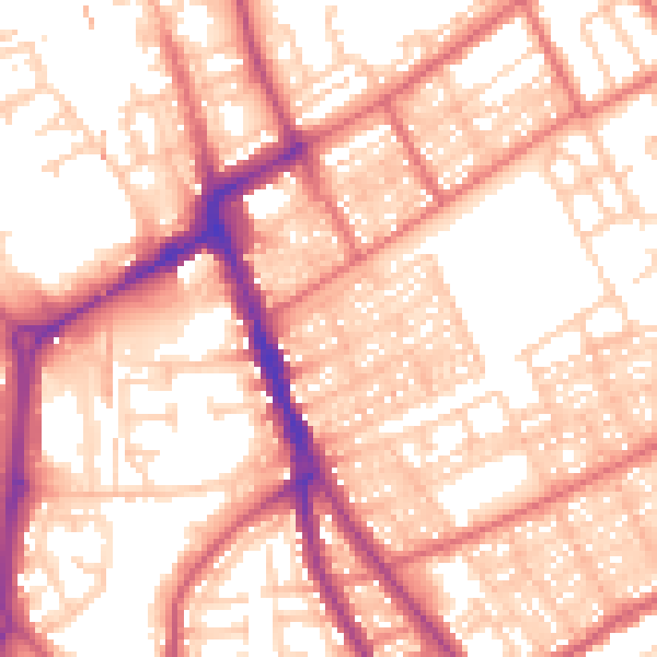 Daytime road noise heatmap for NE33 3JR