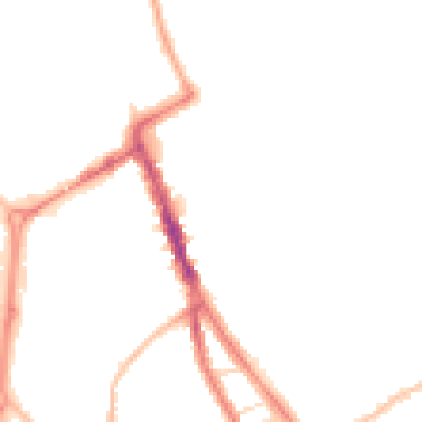 Night-time road noise heatmap for NE33 3JR