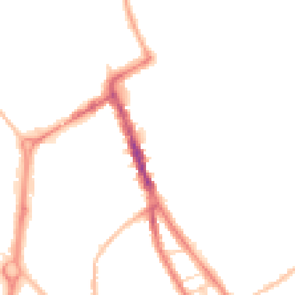 Night-time road noise heatmap for NE33 3JT