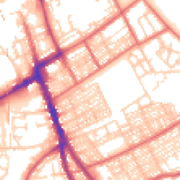 Daytime road noise heatmap for NE33 3JW