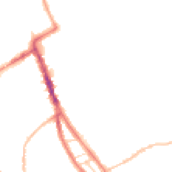 Night-time road noise heatmap for NE33 3LD