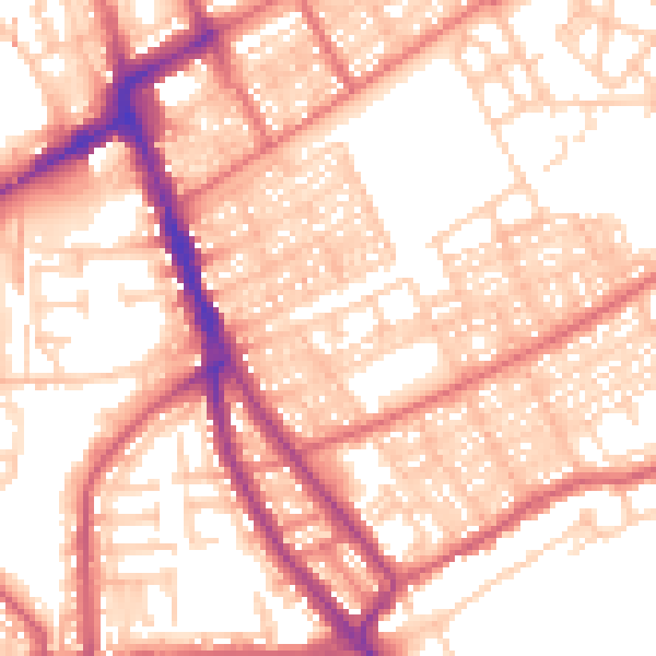 Daytime road noise heatmap for NE33 3LF