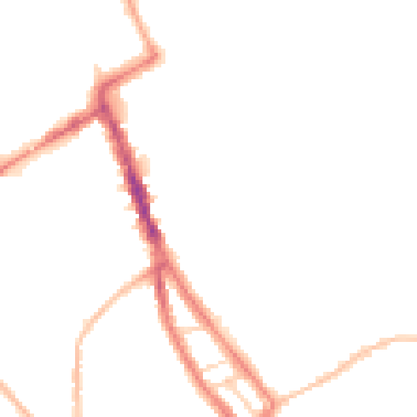 Night-time road noise heatmap for NE33 3LJ