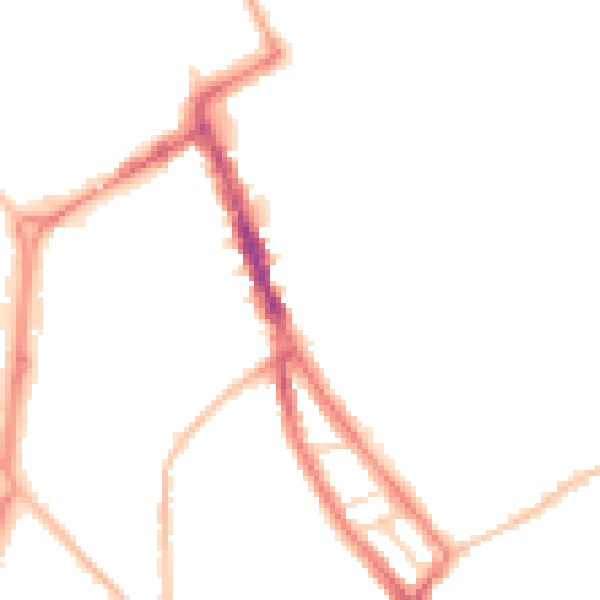 Night-time road noise heatmap for NE33 3LP