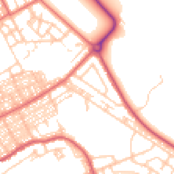 Daytime road noise heatmap for NE33 3NN