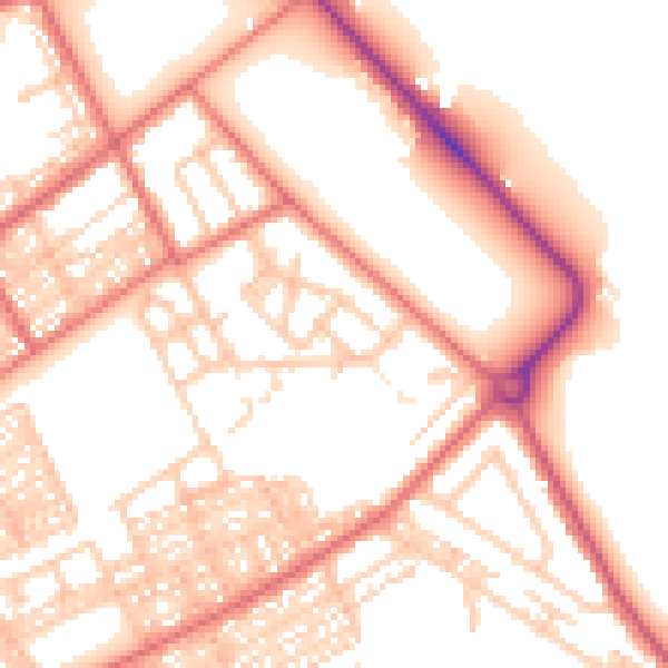 Daytime road noise heatmap for NE33 3NY