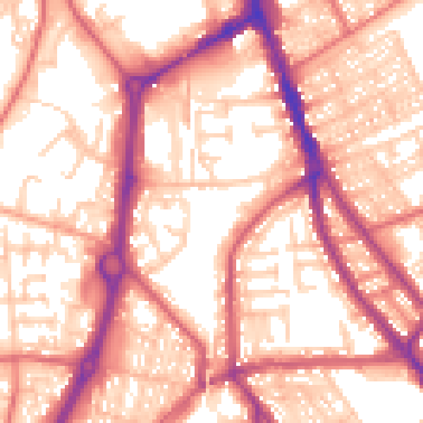 Daytime road noise heatmap for NE33 4AL