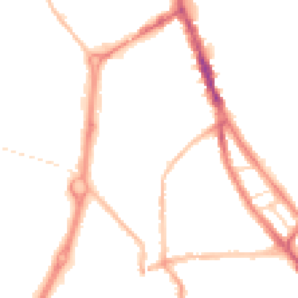 Night-time road noise heatmap for NE33 4AL